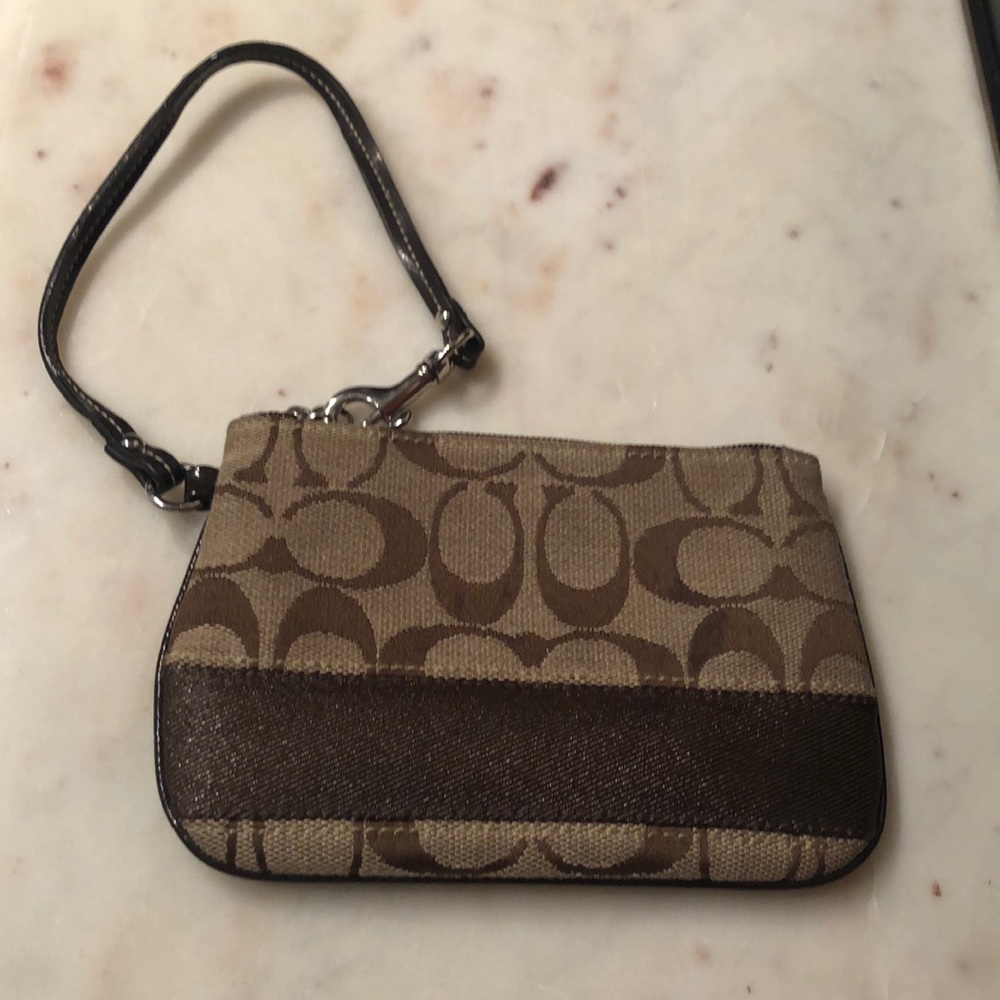 Coach Brown Wristlet